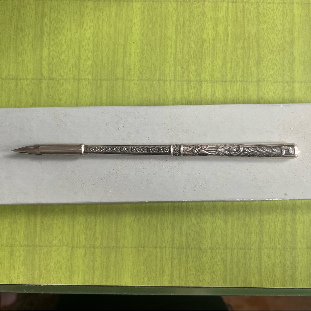 Elegant Sterling Silver Engraved Ink Pen